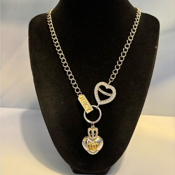 Juicy Couture Silver Heart Charm Necklace 19” - Picture 1 of 13